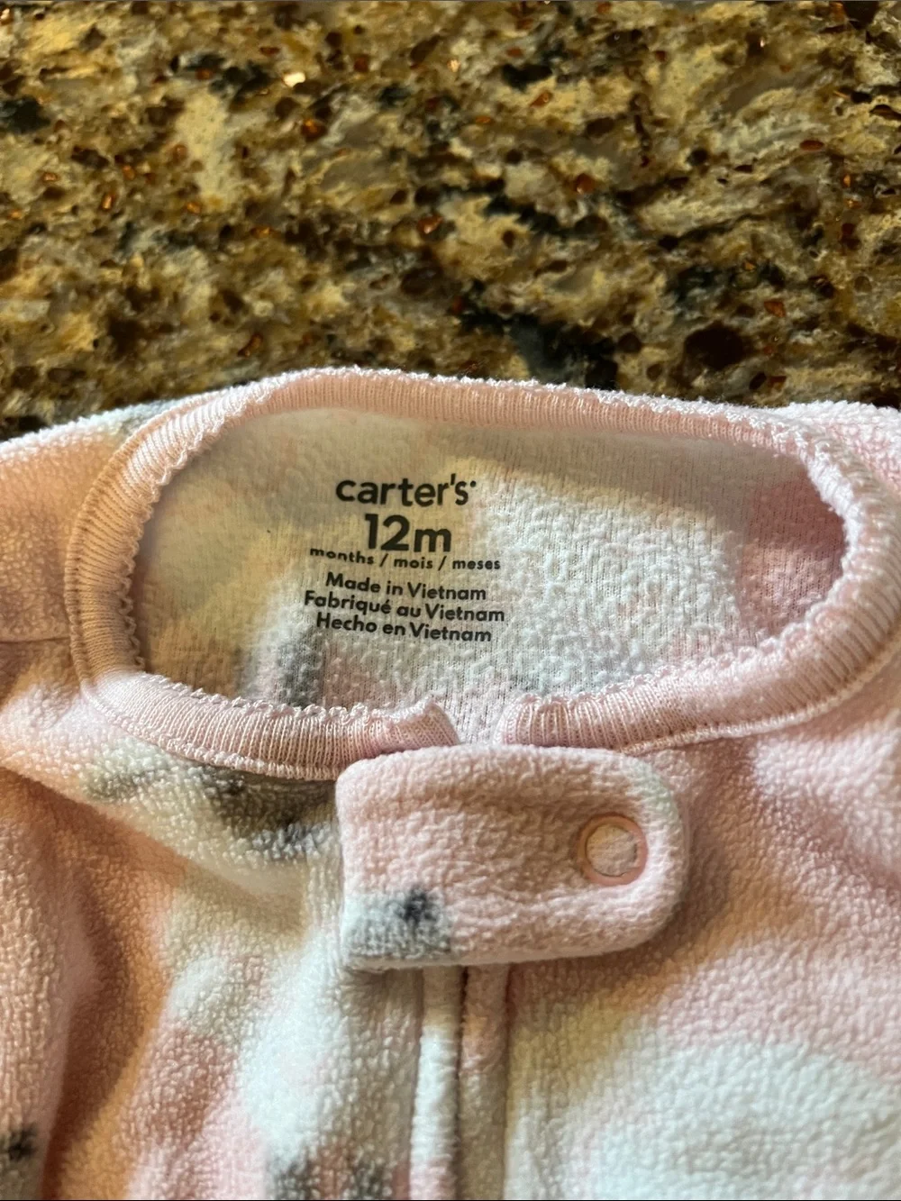 Carter’s Girl’s Fleece Footed Sleeper Pajamas Lot, 12 Months